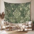 thumbnail image 2 of Vintage Green Yellow Tapestry for Bedroom Wall Hanging Tapestry, Southwestern Geometric Abstract Art Ceiling Backdrop Tapestries Poster Blanket Wall Decor for Teens Room Living Room Dorm 39" x 59", 2 of 8