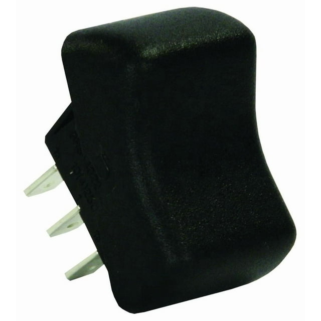 JR Multi Purpose Switch 13095 Single Pole Double Throw; On/On Switch; Rocker; 0.670 Inch x 0.500 Inch Cutout; 1.285 Inch x 0.830 Inch Switch; Non-Lighted; Black
