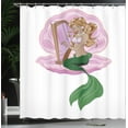 thumbnail image 4 of Ambesonne Romance Shower Curtain, Mermaid Art, 69"Wx70"L, Pink Green, 4 of 5