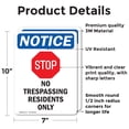 thumbnail image 2 of (2 Pack) No Trespassing Residents Sign, 2 of 7