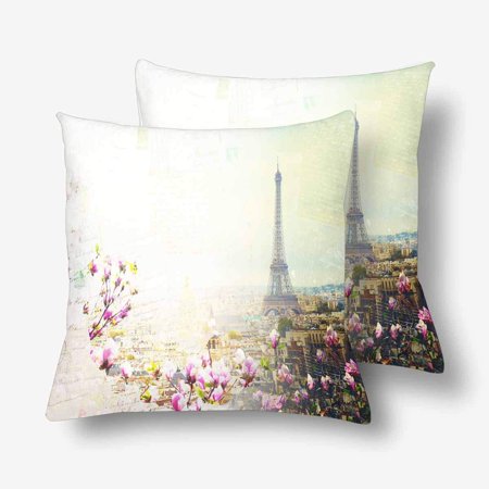 Gckg Vintage Paris City Skyline Eiffel Tower Spring Tree Bloom