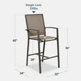 thumbnail image 3 of Best Choice Products Outdoor Barstools Set of 2, Bar Height Patio Chairs w/ All-Weather Mesh - Brown/Brown, 3 of 8