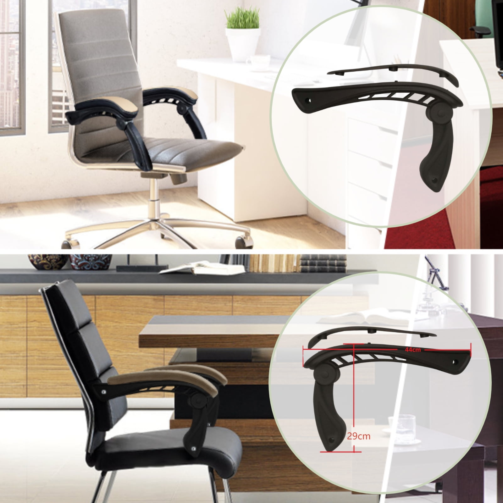 2Pcs Universal Office Chair Armrest Accessories Accessory Durable Easy to