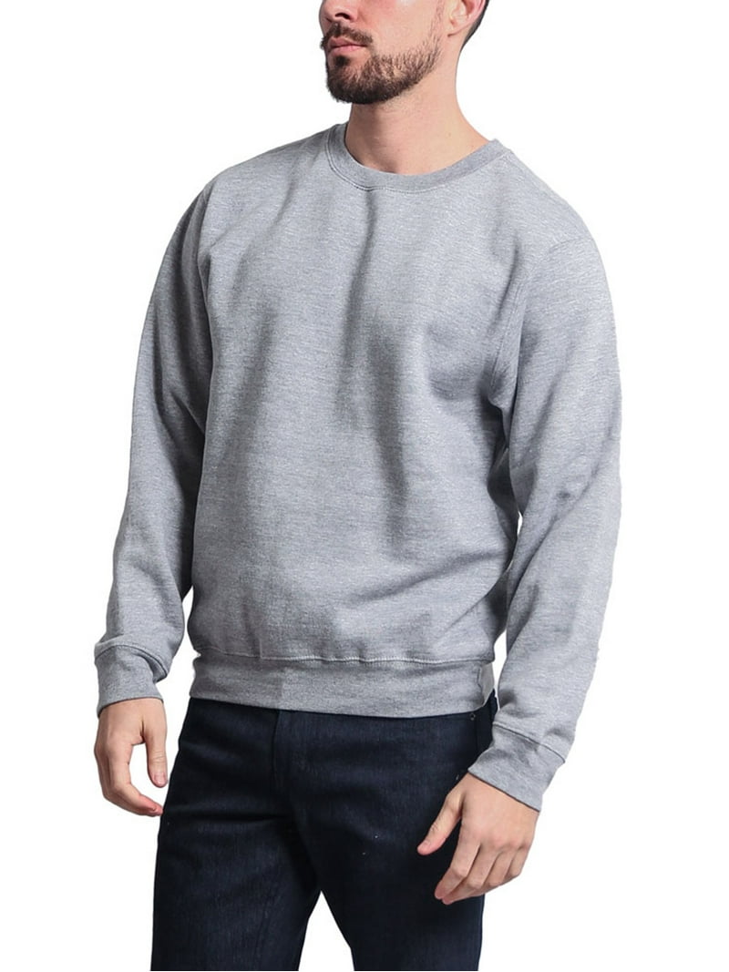 G-Style USA Men's Long Sleeve Solid Fleece Crewneck Sweatshirt
