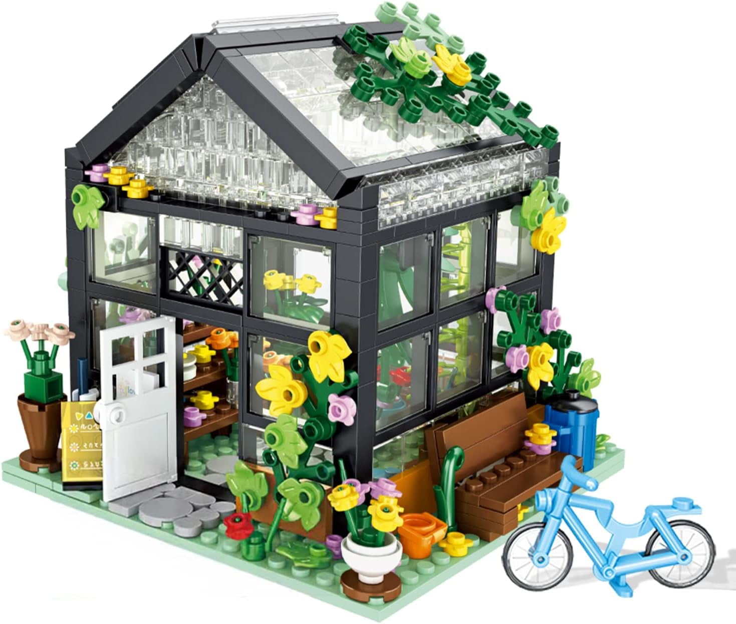 Flower House Building Set, Create Cozy House Toy Set Model Building Kit, Friends House with LED Lights Warmth Building Blocks Set, Friends House Sets for Girls Boys 6-12 (579 Pcs)