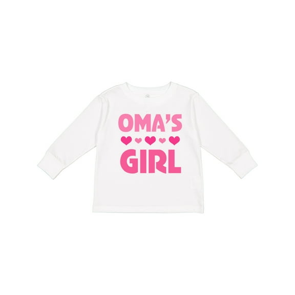 Inktastic Oma's Girl Heart Girls Long Sleeve Toddler T-Shirt