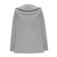 thumbnail image 4 of Fleece Jacket Women Fall Winter Long Sleeve Hooded Pocket Solid Color Double Face Fleece Warm Casual Jacket For Cold Weather Women's Down Jacket, 4 of 5