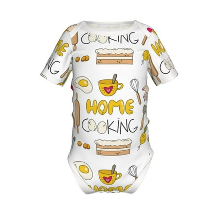 

Yiaed Home Cooking Print Infant Climbing Short Sleeve Onesie One-Piece Baby Bodysuit Clothes 0-12 Months -3 Months