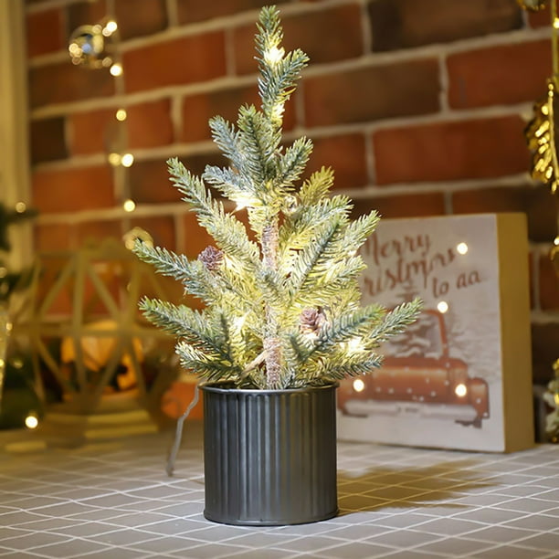 Adornos navideños, Árbol de Navidad LED con interfaz USB, Decoración de escritorio, Árbol de Navidad de escritorio con luces LED, Árboles de Navidad artificiales decorativos.