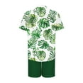thumbnail image 4 of GERsome Men's Hawaiian 2 Piece Outfits Short Sleeve Floral Shirts and Shorts Summer Beach Vacation Matching Set S-3XL, 4 of 5