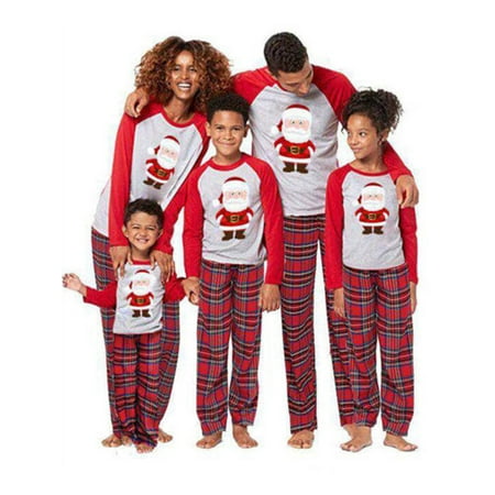 

Zukuco Christmas Family Matching Pajamas Set Parent-child Santa Claus Printed Tops Pants Sleepwear Nightwear Xmas Pjs