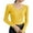 Yellow, variant on MXUIKV Womens Sweaters Long Sleeve V Neck Slim Strtchable Women Sexy Tops Tunic Fitted Casual Shirts for Women Fall Winter Trendy
