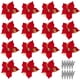 thumbnail image 1 of Bearachild 15/5 uds, polvo de brillo de flores artificiales de Navidad, adornos de árbol de Navidad DIY, flores falsas, decoraciones de Año Nuevo de Kits de decoración para fiestas Rojo 15PCS Bearachild HA008415-06, 1 of 6