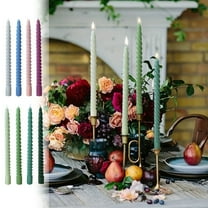 Dianli 4-Pack Long Taper Candles, Unscented Decorative Candlesticks for Weddings, Banquets, Holidays, Fits Standard Holders, Burn Clean, Multiple Colors, 0.78x0.78x9.8in