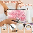thumbnail image 4 of Makeup Bag Small Toilet Cosmetic Bags Travel Makeup Case Waterproof for Women Girls 6.7X9.45inches - Gorgeous Pink - Blossomed Tree, 4 of 7