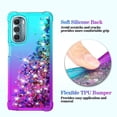 thumbnail image 5 of for Moto G Stylus 5G 2022 Case,with HD Screen Protector,Gradient Quicksand Glitter Liquid Floating Waterfall Durable Girls Cute Phone Case for Motorola G Stylus 5G 2022 (Teal/Purple), 5 of 8