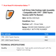thumbnail image 2 of Left Driver Side Parking Light Assembly - Compatible with 1997 - 2000 Toyota Tacoma (with Pre Runner) 1998 1999, 2 of 2