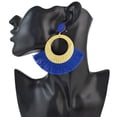 thumbnail image 2 of Pendientes colgantes borla Zulema Azul bohemio Vintage para mujer, 2 of 6