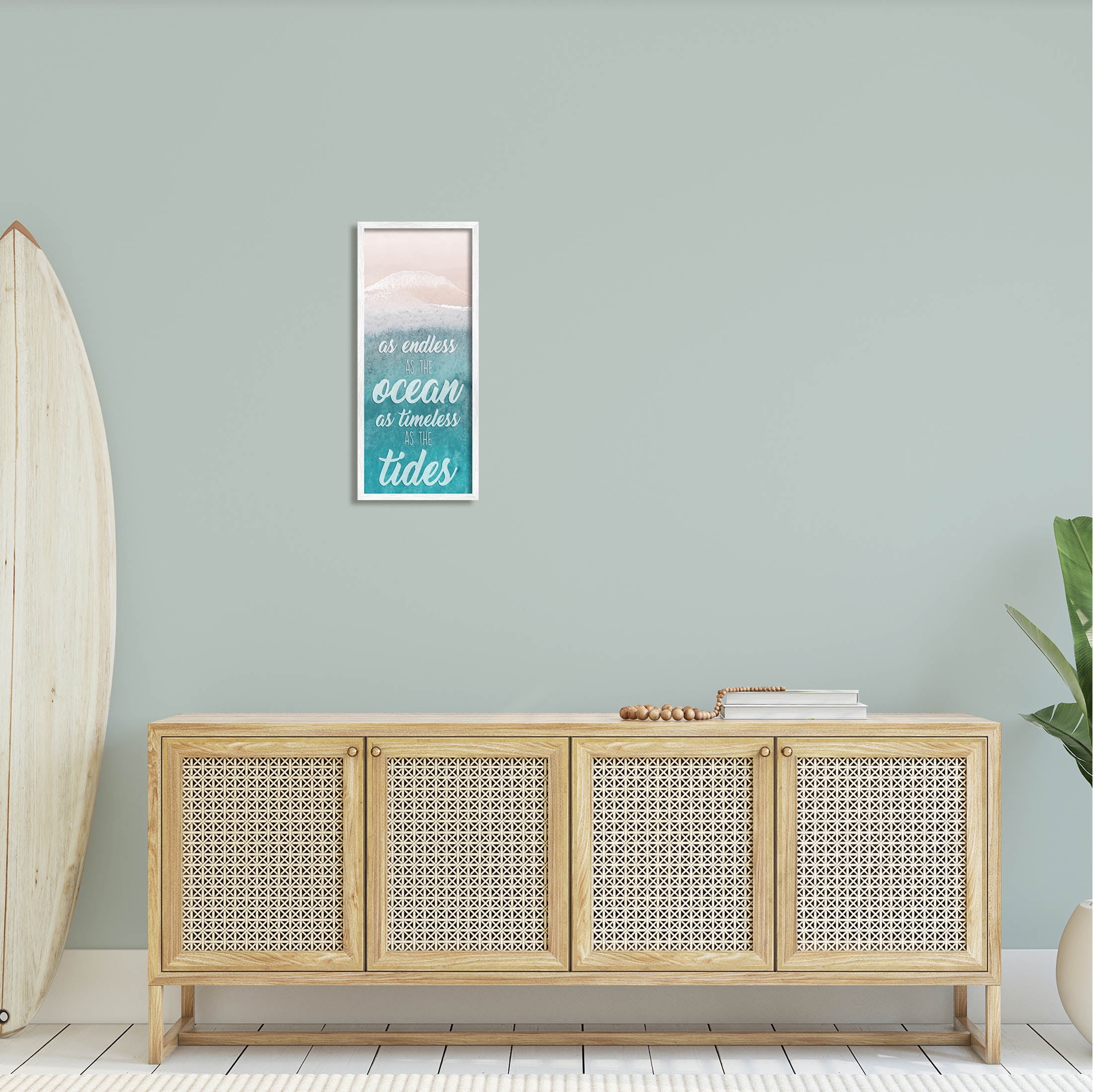 Stupell Industries Timeless As Tides Beach Quote Graphic Art White Framed Art Print Wall Art, Design by Marcus Prime