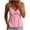 Pink Tops, variant on Womens Spaghetti Strap Tank Top Babydoll Summer V-Neck Cami Tops Solid Color Casual Trendy Short Camisoles Pink L