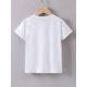 thumbnail image 3 of Girls' Summer Short Sleeve T-Shirt with Heart Plaid Print, Casual Crew Neck Knit Top, 95% Cotton 5% Spandex, Slight Stretch, Regular Fit - Knit Fabric Weave, 3 of 6