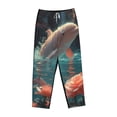 thumbnail image 4 of Daiia Flower White Dolphin Women's Sleep Pant with Pockets and Drawstring,Pajama Pants-Medium, 4 of 9