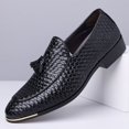 thumbnail image 4 of Full Woven Tassel Slip-On Loafer Formal Dress Shoes, 4 of 6