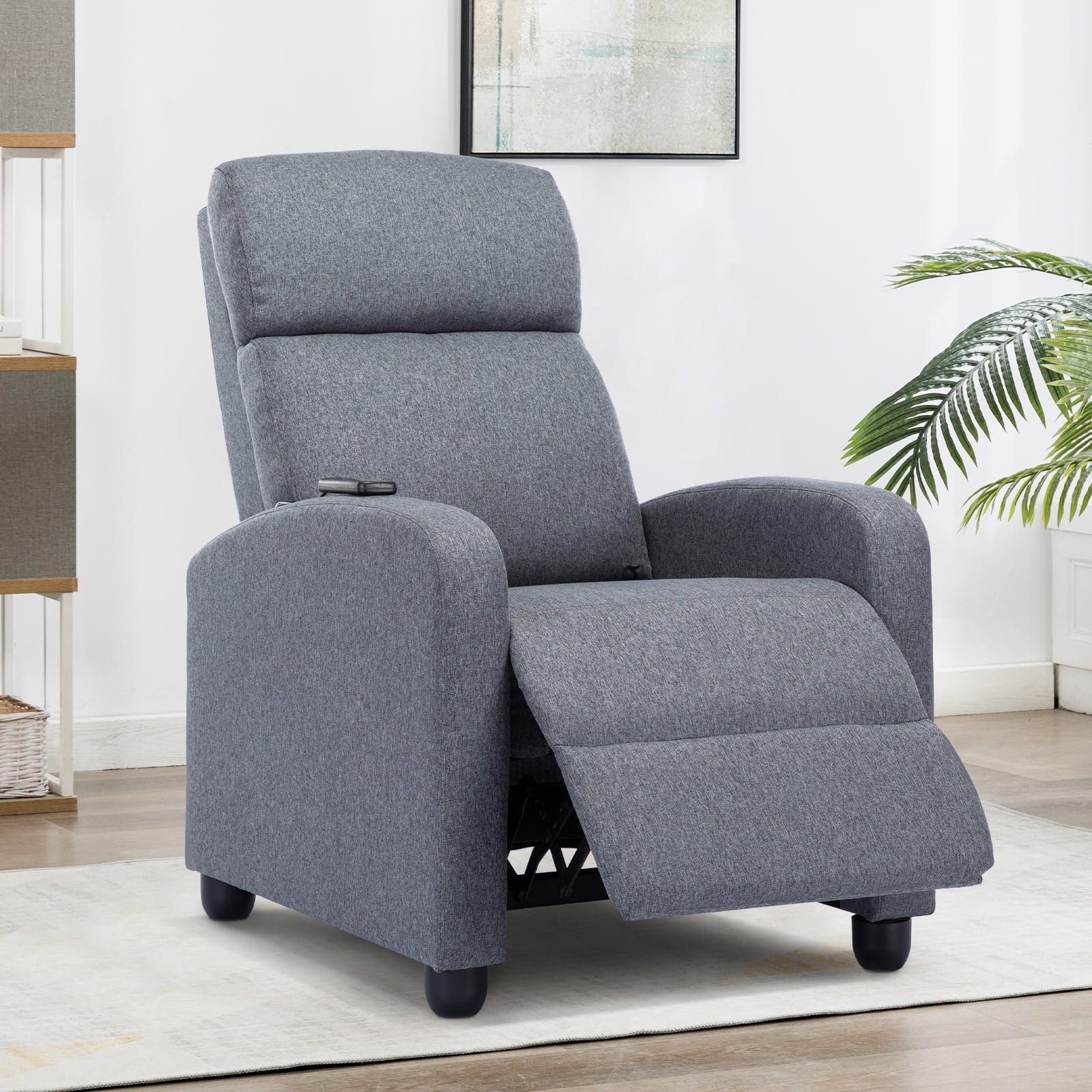 Bonzy Home Electric Recliner Chair with Massage Function, Grey, 2pcs