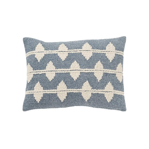 Rizzy Home Cotton Diamond Blue 14"X20" Pillow Cover 2 Pack