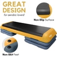 thumbnail image 2 of Yes4All Adjustable Workout Aerobic Exercise Step Platform Health Club Size with 4 Adjustable Risers Included and Extra Risers Options - Yellow/Dark Blue, 2 of 6
