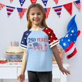 thumbnail image 3 of Grblisyd 4th of July Girls Shirts Size 10-12 American Flag T-Shirts250 Anniversary USA Graphic Independence Day Crew Neck Short Sleeve Outfit for Kids, 3 of 5
