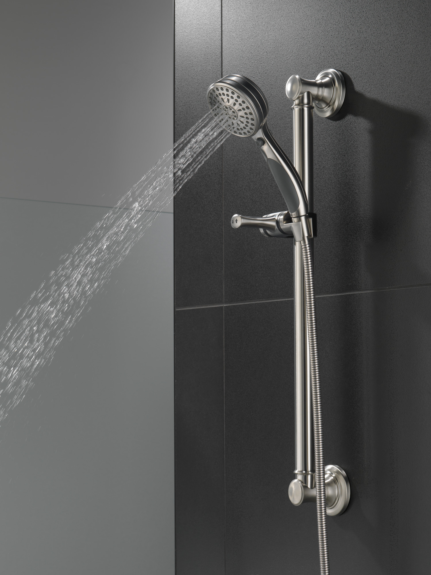 9-Spray ActivTouch® Hand Shower with Traditional Slide Bar / Grab Bar in Stainless 51900-SS - image 4 of 8