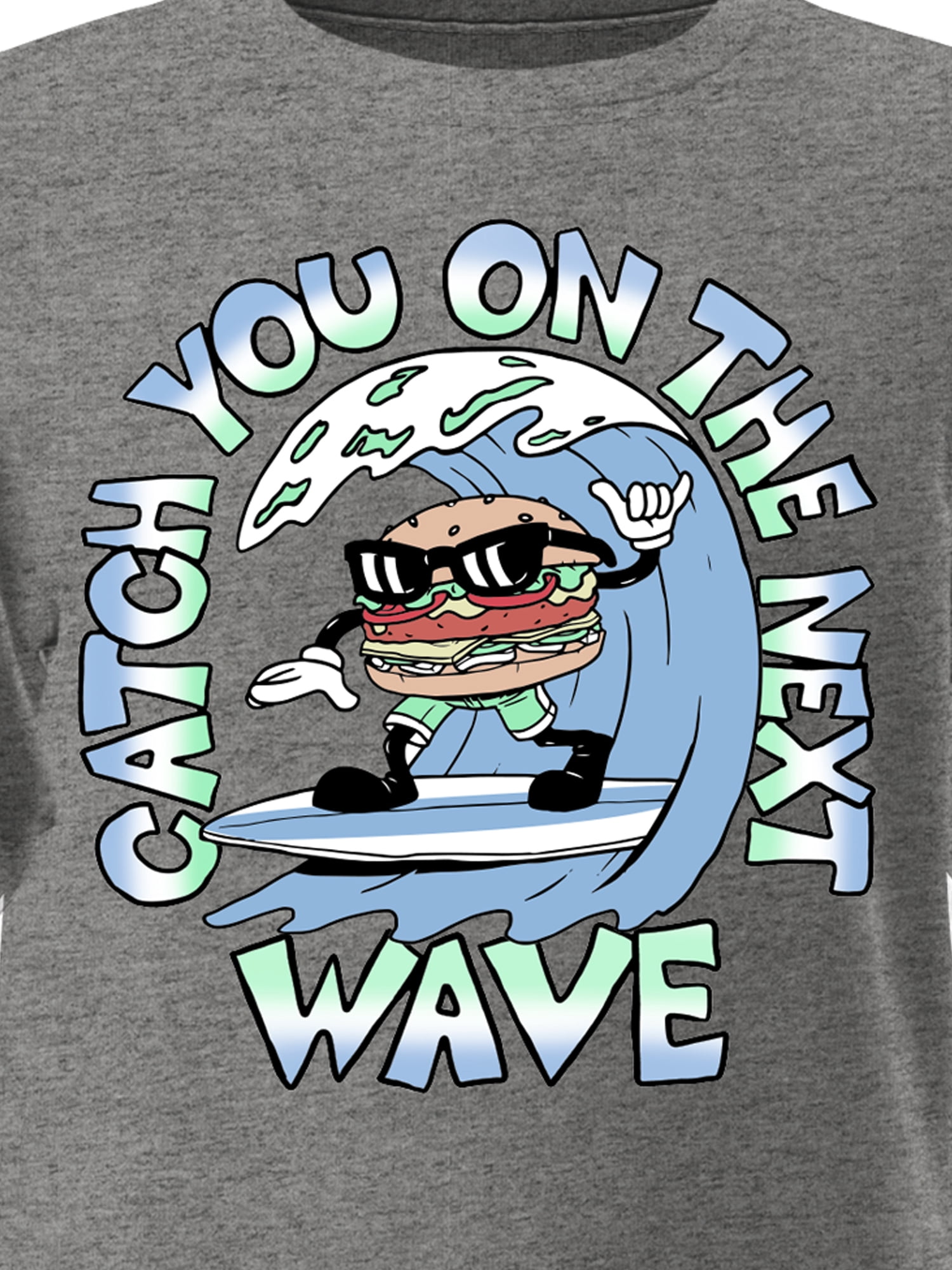Wonder Nation Surf Burger, Crew Neck, Short Sleeve, Graphic T-Shirt, Sizes 4-18