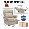 thumbnail image 2 of LiviNest Manual Recliner Chair with Massage & Heat: 8 Node Vibrating Massage & Lumbar Heating for Back Pain Relief - 155° Heavy Duty Faux Leather Living Room Lounge Chair with Adjustable Footrest & 3, 2 of 6