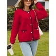 thumbnail image 3 of Sociala Knit Cardigans for Womens Long Sleeve Tops Button Down Crew Neck Cardigan Sweater, 3 of 7