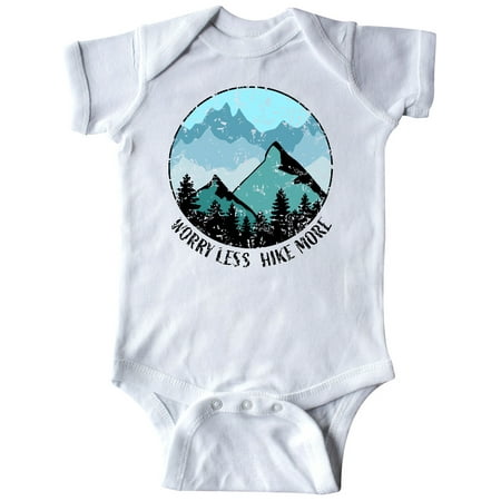 

Inktastic Worry Less Hike More with Mountains in Blue Distressed Gift Baby Boy or Baby Girl Bodysuit
