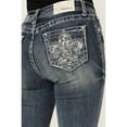 thumbnail image 2 of Grace In La Women's Medium Wash Mid Rise Floral Fleur De Lis Pocket Stretch Medium Wash 26W x 34L, 2 of 4