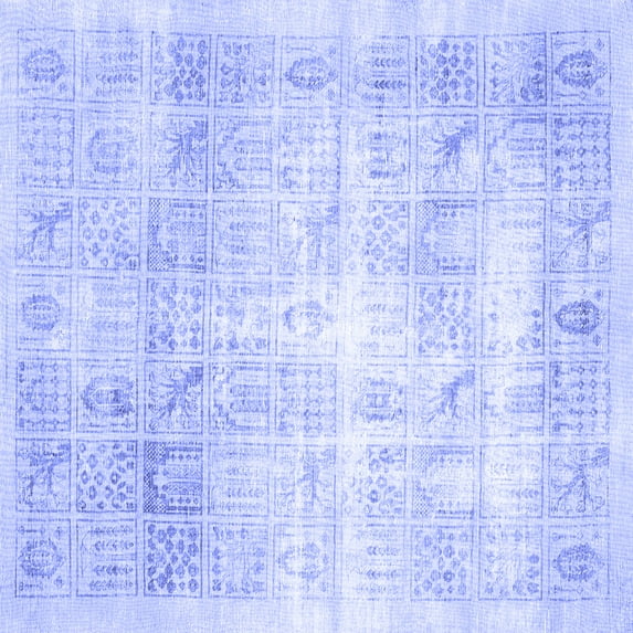 Ahgly Company Indoor Square Persian Blue Traditional Area Rugs, 4' Square