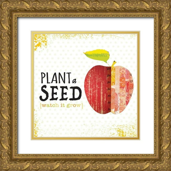 JMB Designs 26x26 Gold Ornate Wood Framed with Double Matting Museum Art Print Titled - Plant a Seed