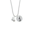 thumbnail image 2 of Delight Jewelry Heart with ''Soccer'' and AB Crystal Silvertone Script Initial Disc - J - Charm Necklace, 20"+3", 2 of 4