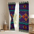 thumbnail image 3 of Manfei Tribal Aztec Kitchen Curtains, Boho Geometric Black Out Curtains Pack of 2 (42x63 Each), Teal, Orange and Purple, 3 of 6