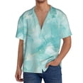 thumbnail image 3 of Haiem Blue Marble Men's Casual Shirts Short Sleeve Button Down Shirts Fashion Textured Summer Beach Shirt-X-Large, 3 of 7