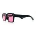thumbnail image 6 of Hipster Gentleman Rectangular Mens Retro Vintage Vibe Plastic Sunglasses Black - Pink, 6 of 8