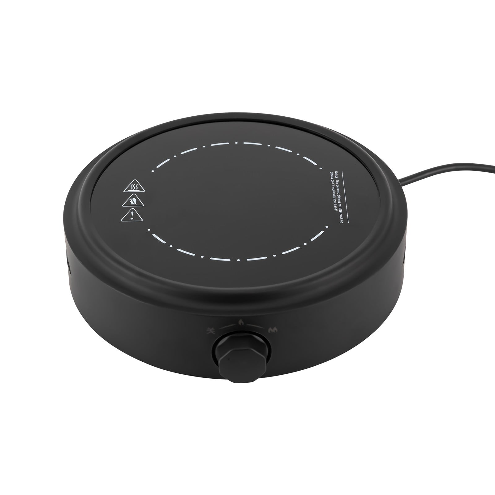 Modern Round Black Portable Electric Mini Hot Plate 700W 110V for Boiling Water Making Tea & Coffee