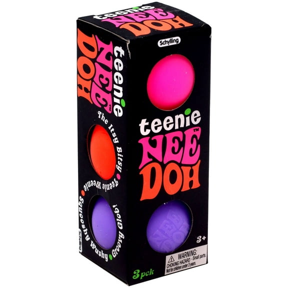 NeeDoh Teenie PINK, ORANGE & PURPLE Small Stress Ball 3-Pack