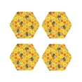 thumbnail image 2 of Disketp Honeycombs Funny Coasters,4 Pcs Leather Coasters With Holder, Perfect Housewarming Hostess Gifts,Protect Furniture From Water Marks Scratch, 2 of 9