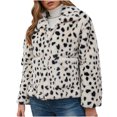 thumbnail image 4 of IROINID Veste en Fausse Fourrure pour Femmes, Manches Longues, Imprimé Léopard, Col Rabattu, Veste d'Hiver Décontractée Chaude, 4 of 9