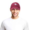 thumbnail image 6 of DALIX Planet Saturn Ball Cap Embroidered Hat in Maroon, 6 of 7
