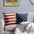 thumbnail image 3 of Patriotic 4th of July Pillow Covers 16x16 Set of 2 Blue Star Red Stripe Fourth July Decorative Throw Pillows Outdoor Farmhouse Pillowcases Memorial Day Cushion Case Sofa Couch Bed Decor, 3 of 6