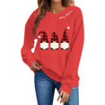 thumbnail image 3 of Jsaierl Women's Christmas Sweatshirts Plus Size Gnomes Graphic Sweatshirt Cotton Trendy Pullover Crewneck Tunic Long Sleeve Tops S-2XL, 3 of 9